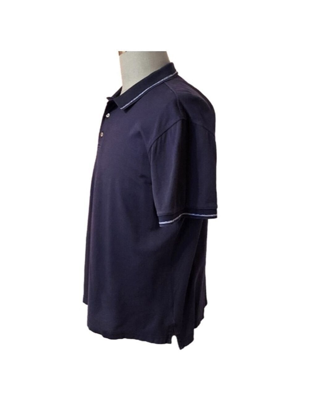Robert Graham Polo Shirt Navy Cotton Large - Picture 3 of 10